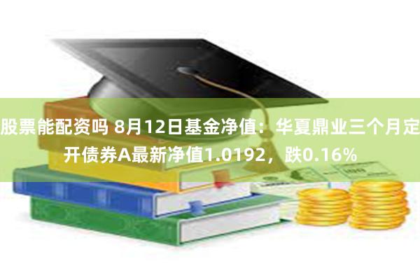 股票能配资吗 8月12日基金净值：华夏鼎业三个月定开债券A最新净值1.0192，跌0.16%